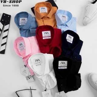 Áo sơ mi nam trơn dài tay cao cấp Za.Ra vải lụa form rộng thoải mái mặc mát VBSHOP