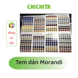 (Có sẵn) 50 Nhãn dán hình tròn Morandi trang trí dễ thương CHICHITA