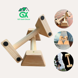  Dụng Cụ Hỗ Trợ Chống Đẩy Hít Đất Parallettes Gỗ Thông Dụng Cụ Tập Cơ Ngực Planche Handstand 