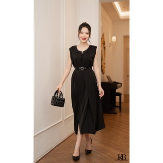 Maxi lụa cổ tròn đai rời kb choose to shine xs316