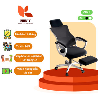 Ghế xoay văn phòng gaming công thái học ergonomic có ngả lưng gác chân CTH-11