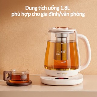 ONR-Ấm Đun Nước Điện Thủy Tinh 1.8L, Bình Giữ Nhiệt 18 Chế Độ Pha Chế, 800W Ấm Đun Nước Nhanh Bảo Ôn