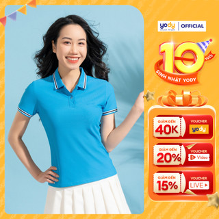  Áo Polo Nữ Yody Airycool áo phông có cổ chất liệu cotton siêu mát mềm mịn áo thun trẻ trung APN6162