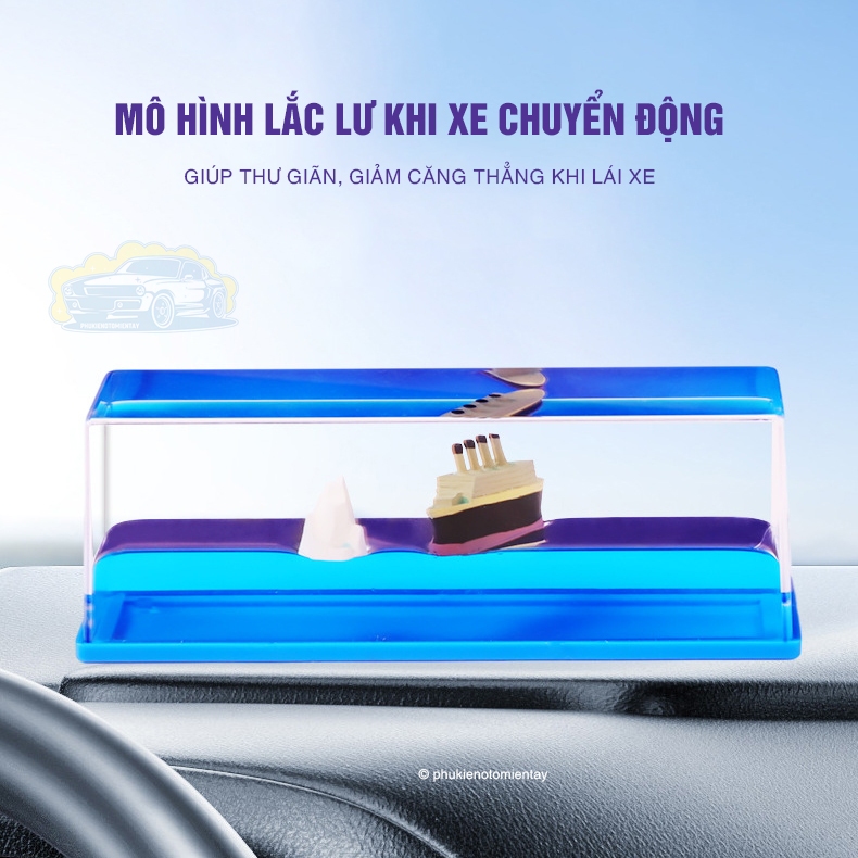 Mô Hình Con Tàu Chuyển Động Trang Trí Ô tô Xe Hơi 3