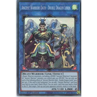 [ Dưa Hấu Yugioh ] Lá bài thẻ Ancient Warriors Oath Double Dragon Lords - super Rare - Tặng bọc bài nhựa bảo quản