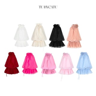 Áo  cổ yếm Lily (Không kèm quần) chất liệu vải organza đính hoa 2 yuna68 V005