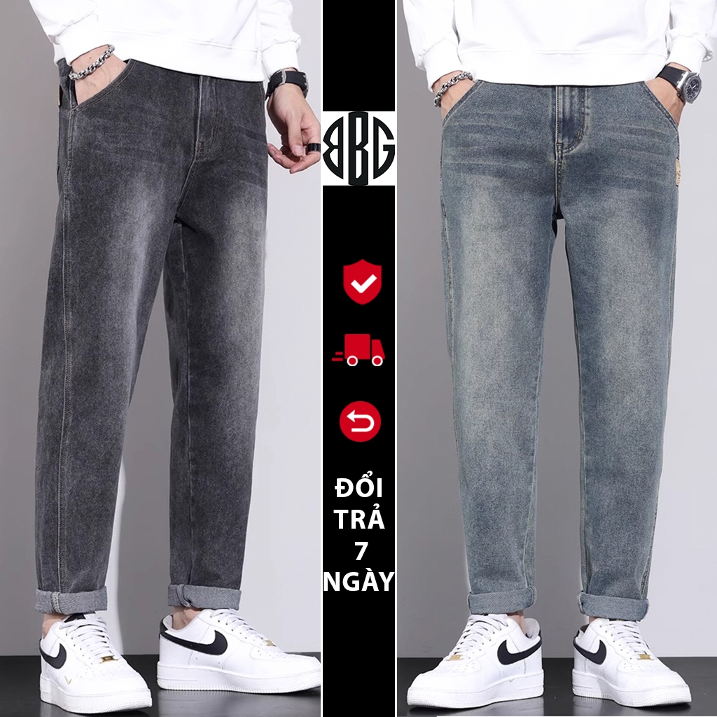 Quần Bò jeans baggy nam nữ cạp cao phom xuông ống suông rộng lỡ hot hit Bbg
