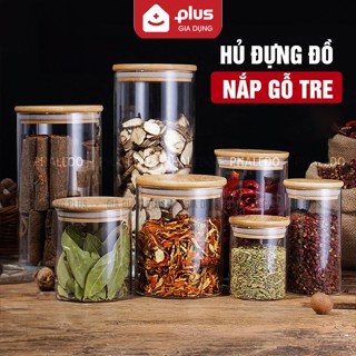 Hũ Thuỷ Tinh Đa Năng Có Nắp Gỗ Tre, Lọ Thuỷ Tinh Nắp Gỗ Borosilicate Chịu Nhiệt, Không Chứa Chì Cao Cấp PHALEDO (P-0360)