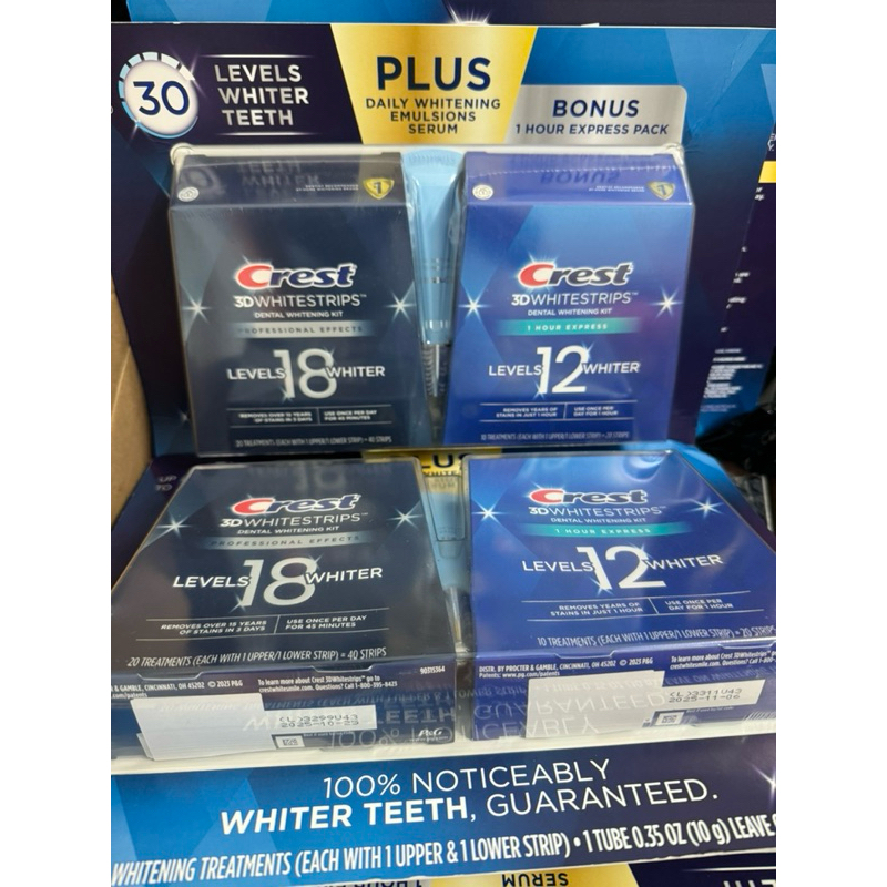 Dán trắng răng Crest 3D Whitestrips Professional & 1hour