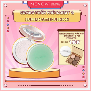 Combo Phấn nước che phủ mịn lì Matte Cushion + Phấn nén Rabit Compact Powder Menow
