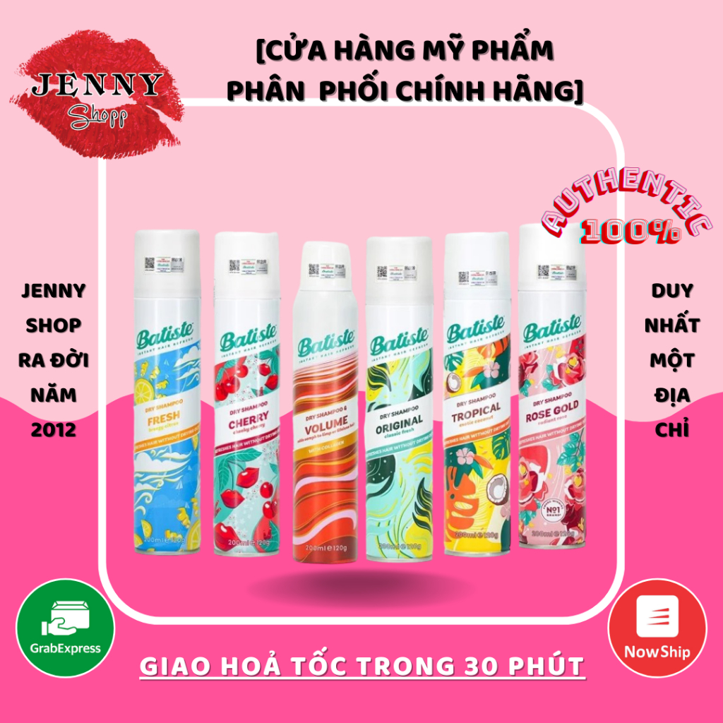 Dầu Gội Khô Batiste Dry Shampoo 200ml