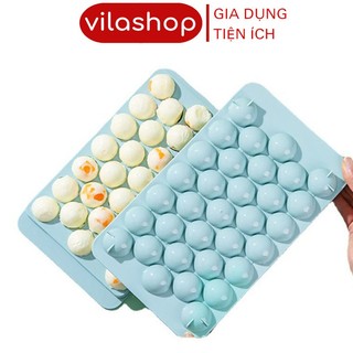 Khay Làm Đá, Khuôn Đá Có Nắp Đa Năng Vila, Nhựa Dẻo PP Nguyên Sinh An Toàn