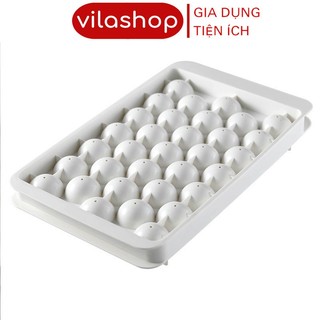 Khuôn Làm Đá, Khay Đá 33 Viên, Khuôn Làm Thạch 33 Viên Có Nắp Đậy An Toàn Đa Năng Tiện Lợi