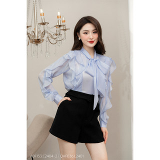 Áo sơ mi nữ RUZA tay dài thiết kế thời trang thanh lịch sang trọng ADF153