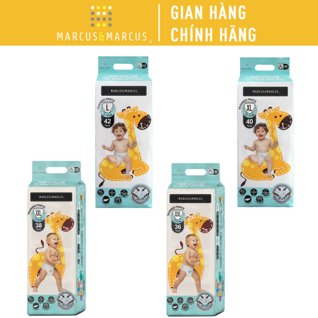 Tã Quần Dành Cho Bé Marcus & Marcus - Gói Lớn (Nhiều Size)