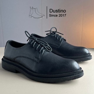 Giày tây đế cao Chunky Derby da bò nappa, giày derby đế 4cm classic mũi nhọn