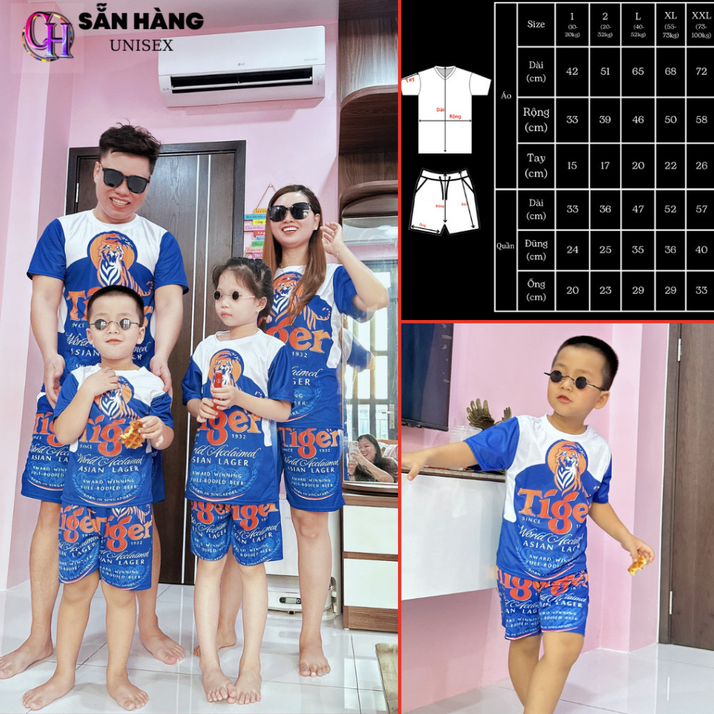 Bộ đồ nam nữ BIA TIGER XANH 🚚 FREESHIP 🚚 Giá Sỉ - sét bộ quần áo Chạy bộ, tập gym thoải mái - CHP G