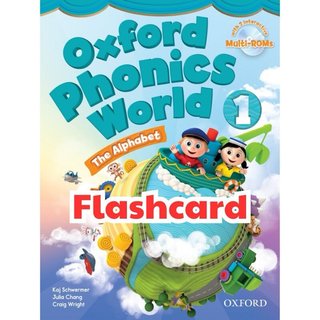 Flash card - Oxford Phonics World 1,2,3,4,5 (khổ A5, in 2 mặt, ép plastic)