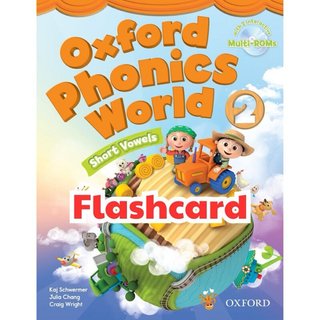 Flash card - Oxford Phonics World 1,2,3,4,5 (khổ A5, in 2 mặt, ép plastic)