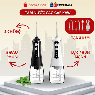 Tăm nước Kaw với 3 chế độ và 5 đầu tăm khác nhau, dung Tích 300ml chống nước  cao cấp chính hãng - bảo hành 1 Năm