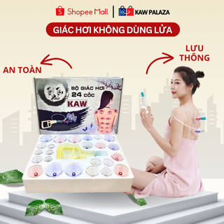  Bộ giác hơi chân không không dùng lửa KAW 24 cốc dụng cụ cạo gió cầm tay nhựa nguyên sinh thải độc cao cấp 