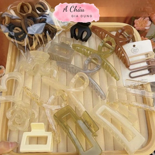 ét kẹp tóc 67 món gồm 17 kẹp tóc + 50 dây chun loại dai buộc phồng tóc cho mẹ và bé