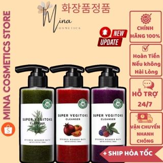 Sữa rửa mặt rau quả Thải Độc Hàn Quốc 300ml / Sữa Rửa Mặt Rau Củ Super Vegitoks cho Da Dầu Mụn Khô Nhạy Cảm Da Lão Hoá