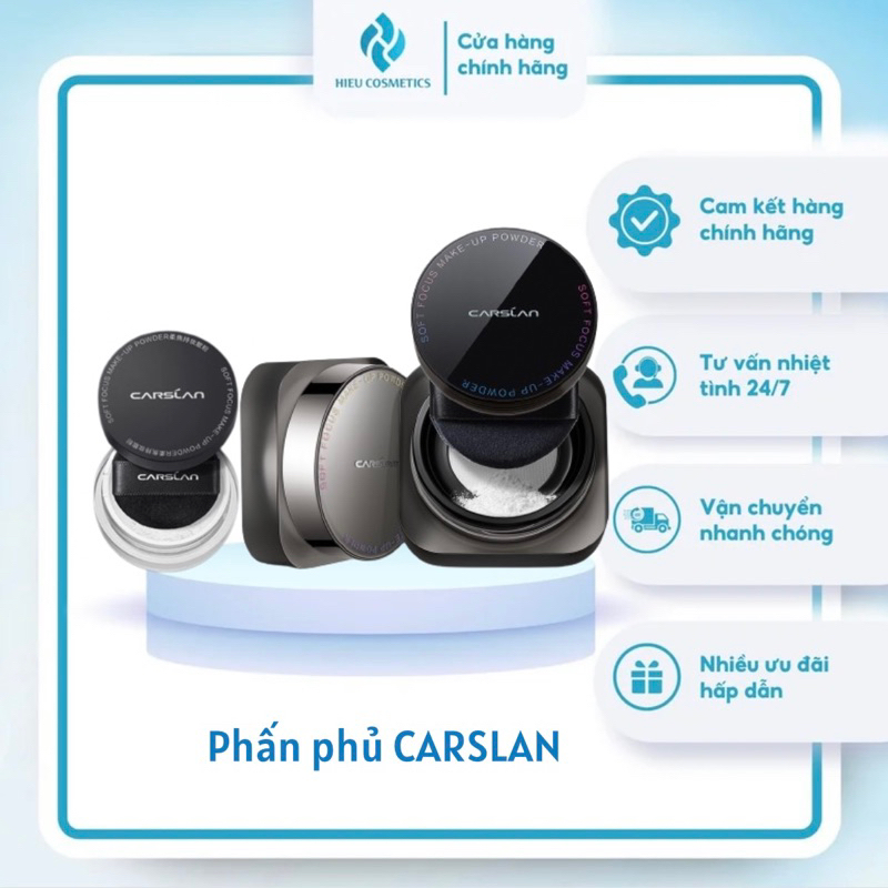 [CARSLAN] Phấn phủ bột Carslan mini 1g/Full 8g mềm mịn, kiềm dầu lâu trôi