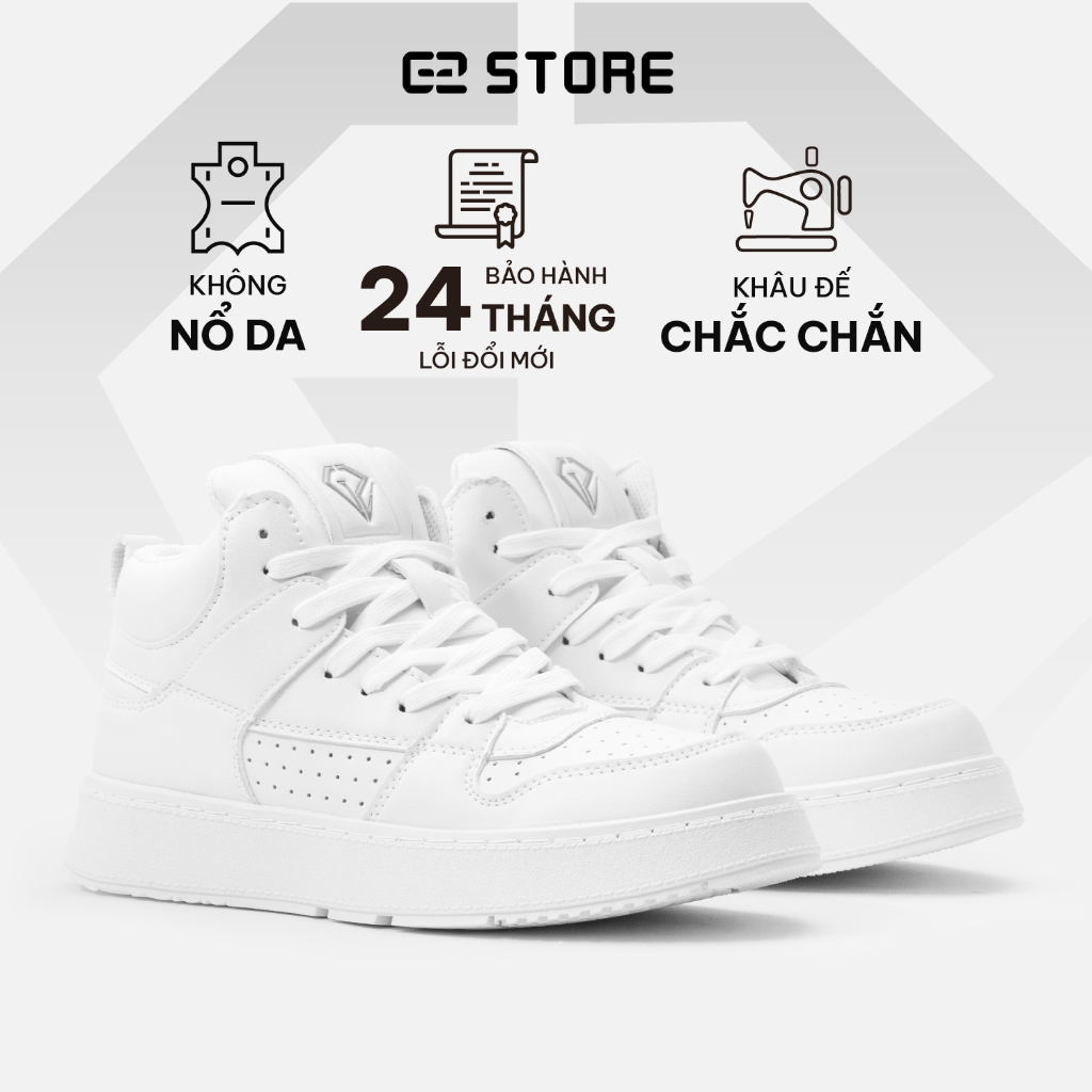 Giày sneaker nam G2 Athena Mid giày nam cổ cao chính hãng dáng giày thể thao trắng tăng chiều cao