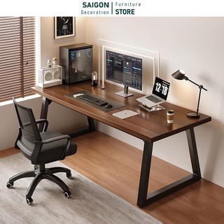Bàn làm việc bàn văn phòng 1m6 khung thép mặt gỗ hiện đại decor góc làm việc sang trọng - SGM121