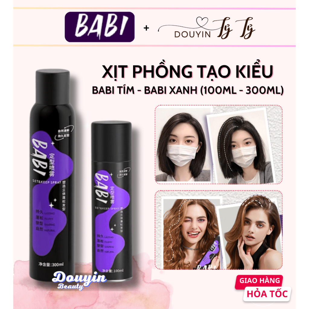 [SẴN new] Xịt Tạo Kiểu BABI Giữ Nếp Tóc Mềm Mại Giữ Độ Phồng Bồng Bềnh Tự Nhiên TOC01 - Douyin Beauty