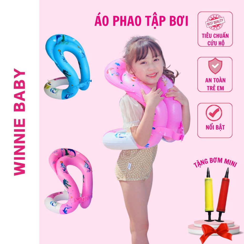 [Tặng Bơm Mini] Phao Bơi Cho Bé - Áo Phao Cho Bé - Đồ Đi Biển, Đi Bơi Cho Trẻ Em Cuốn Quanh Người Chống Lật An Toàn | BigBuy360 - bigbuy360.vn