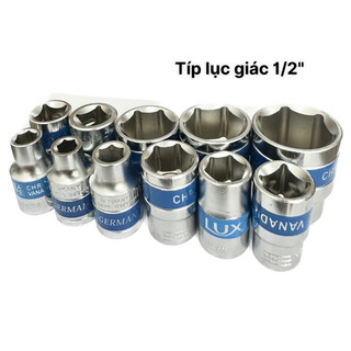 Đầu Típ (Đầu Tuýp) Đầu Khẩu Ngắn 1/2 (Đủ Size)
