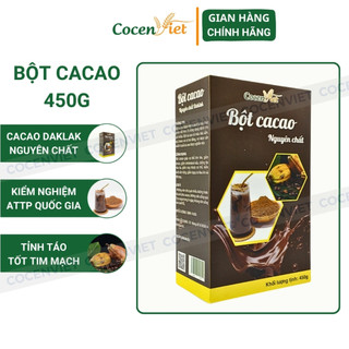 Hộp 450gr bột cacao nguyên chất hộp loại 1, bột ca cao daklak thơm ngon bổ dưỡng bcc03 reneva