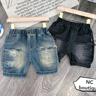 Quần short jean cho bé trai size từ 10kg - 30kg, Quần bò đùi ngố cá tính co giãn mềm mịn thoải mái vận động mesuakids