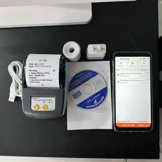 Máy in bill bluetooth, máy in tính tiền mini kết nối qua điện thoại, laptop, tặng phần mềm tính tiền