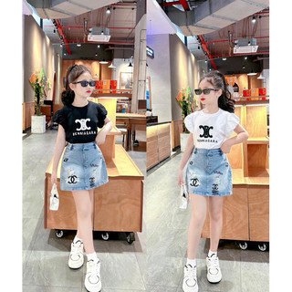 Sét chân váy bò bé gái size đại