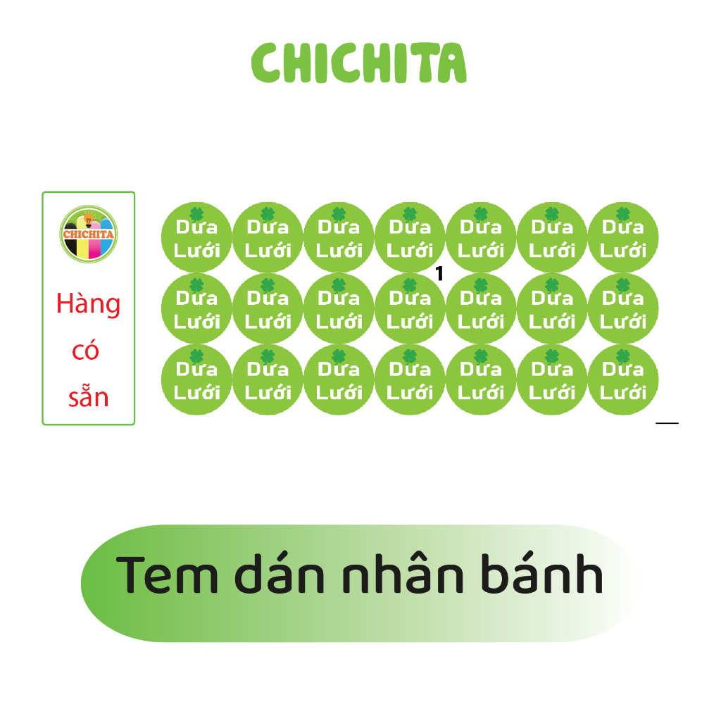 Set 10 - 21 tem dán nhân bánh trung thu 2cm CHICHITA (Có sẵn)