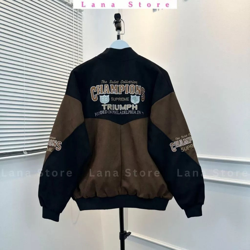Áo khoác ngoài, áo khoác Bomber Da Champion from rộng dành cho nam nữ | BigBuy360 - bigbuy360.vn