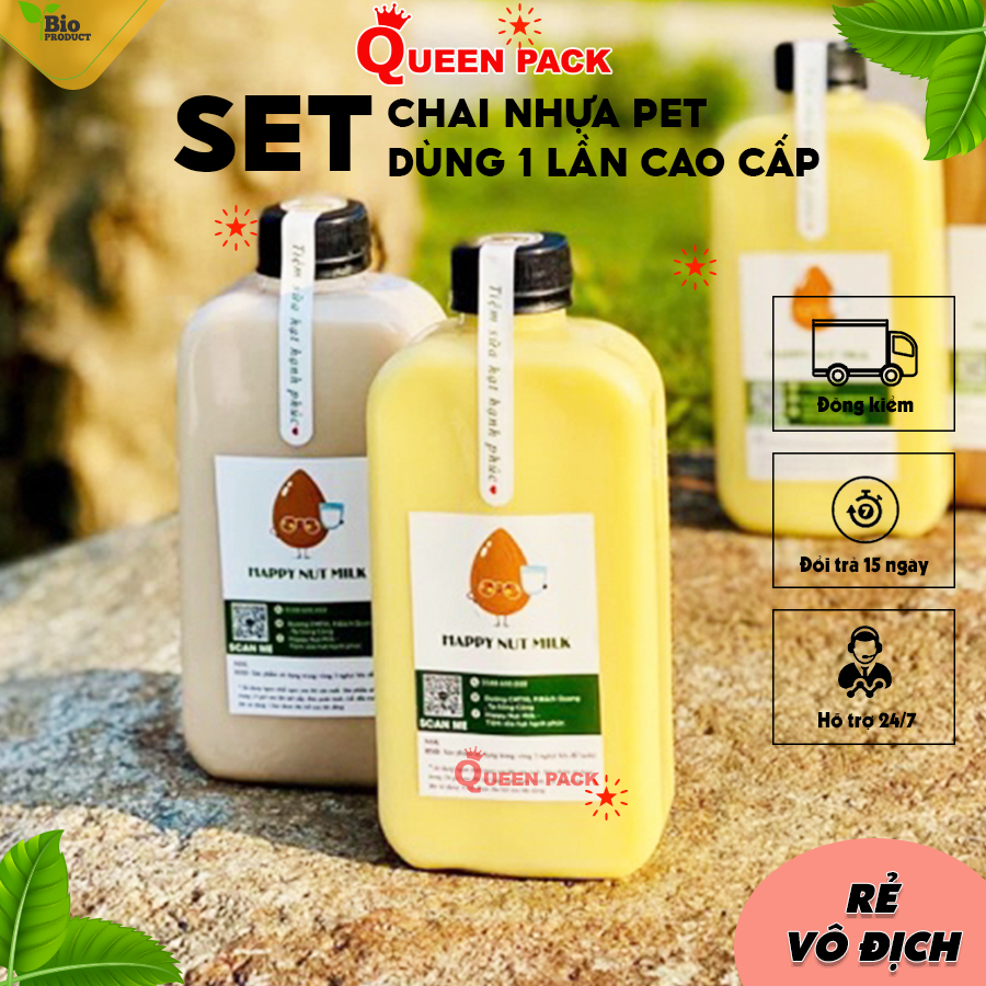 SET 50 Chai Nhựa Đựng Trà Sữa, Sữa Chua, Cà Phê Muối Đa Dạng Size Dùng 1 Lần Cao Cấp
