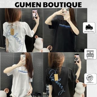 Áo Thun BBR Chữ Xanh Mặt Trước Ký Chéo Mặt Sau Hai Màu Đen Trắng Cực Chất - Áo Phông Nam BBR Chữ Họa Tiết Màu Siêu Đẹp