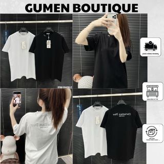 Áo Thun Nam C D Thêu Chữ Chếch Viền Cổ Và Sau Lưng Cực Bắt Mắt - Áo Phông Nam C D Thêu Logo Hai Mặt Siêu Nét
