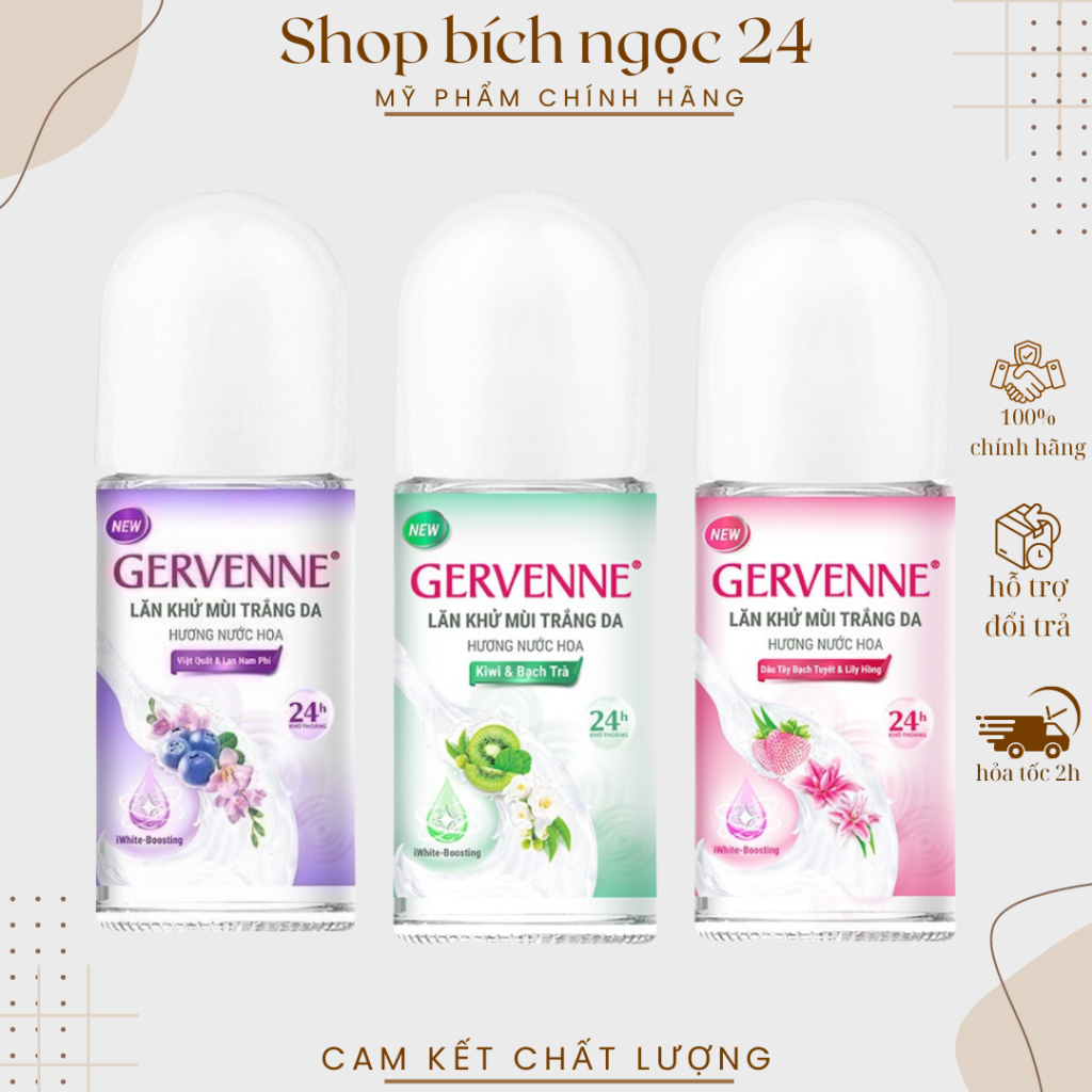 Lăn khử mùi trắng da Gervenne 50ml