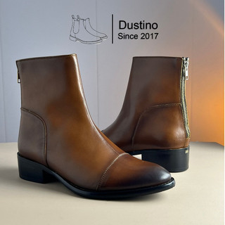 [2 màu] Back Zip boots cao cấp, zip sau gót, Zip gót boots da bò