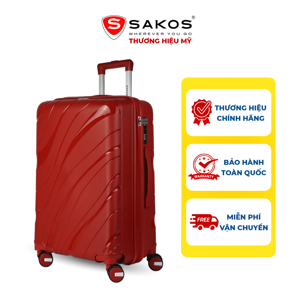 Vali Kéo Nhựa Du Lịch SAKOS ONDAS Z26 - Size M (24inch)/ Ký Gửi (Trung) - Khóa TSA - Nhựa PP