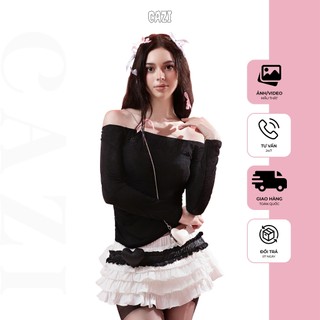 Chân váy bèo phối trái tim - Chocolate Merry Skirt Cazi