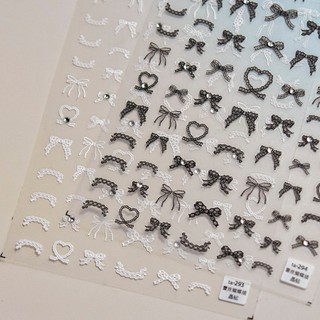 Sticker nail 5D lụa nổi mẫu hình nơ trang trí móng nail