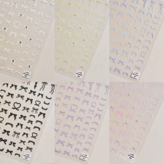 Sticker nail 5D lụa nổi mẫu hình nơ trang trí móng nail