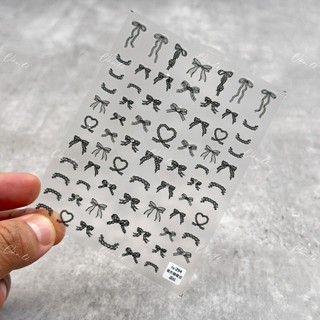Sticker nail 5D lụa nổi mẫu hình nơ trang trí móng nail