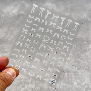 Sticker nail 5D lụa nổi mẫu hình nơ trang trí móng nail